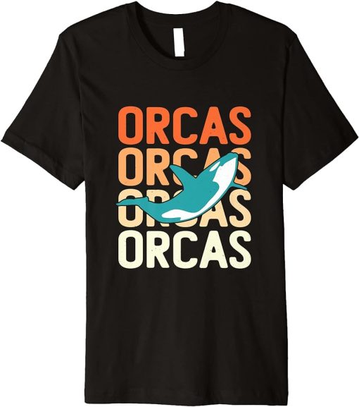 Retro Vintage Whale Orca Squad Orca Squad Whale Sea Animal Premium T-Shirt