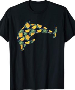 Pineapple Hawaiian Dolphin Women Men Print Beluga Girl Gift T-Shirt